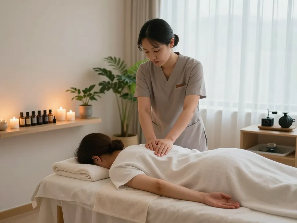 평화로운 웰니스 스튜디오에서의 편안한 잠실스웨디시 마사지 세션.