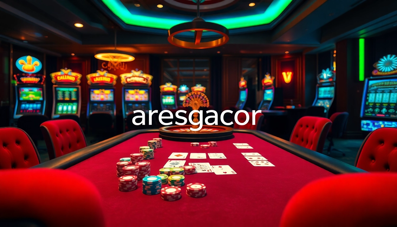 Win big at aresgacor with vibrant casino chips and cards on a luxurious poker table.