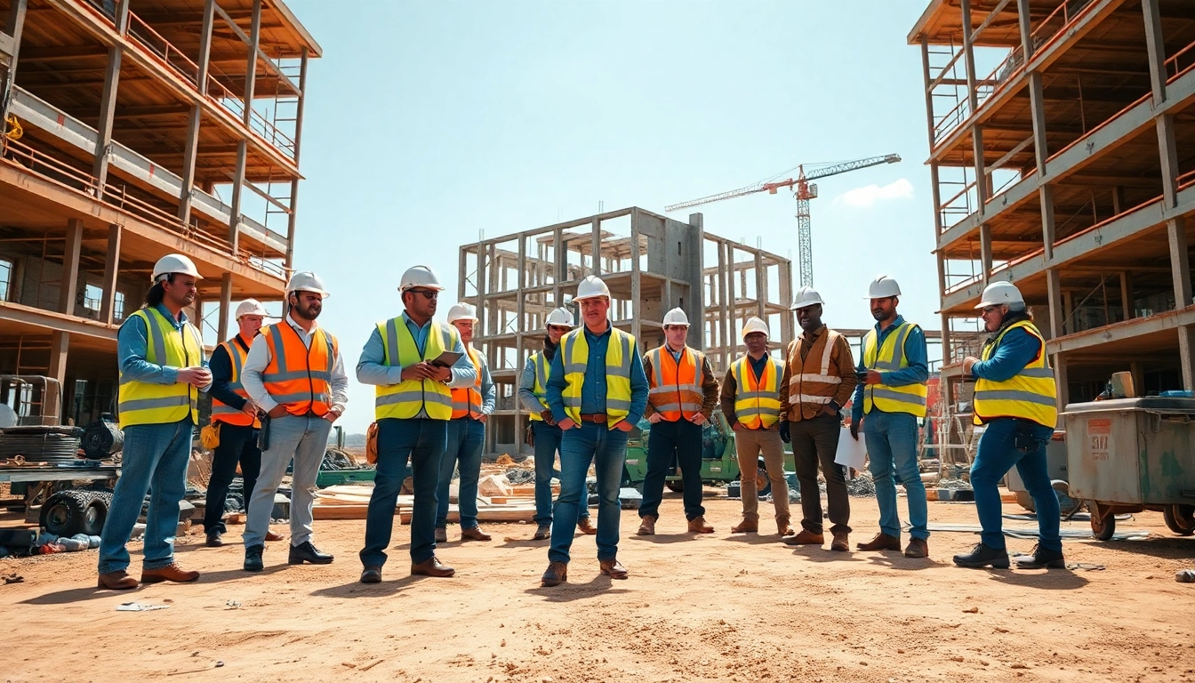 New Jersey General Contractor collaborating on a construction site with skilled workers and modern equipment.