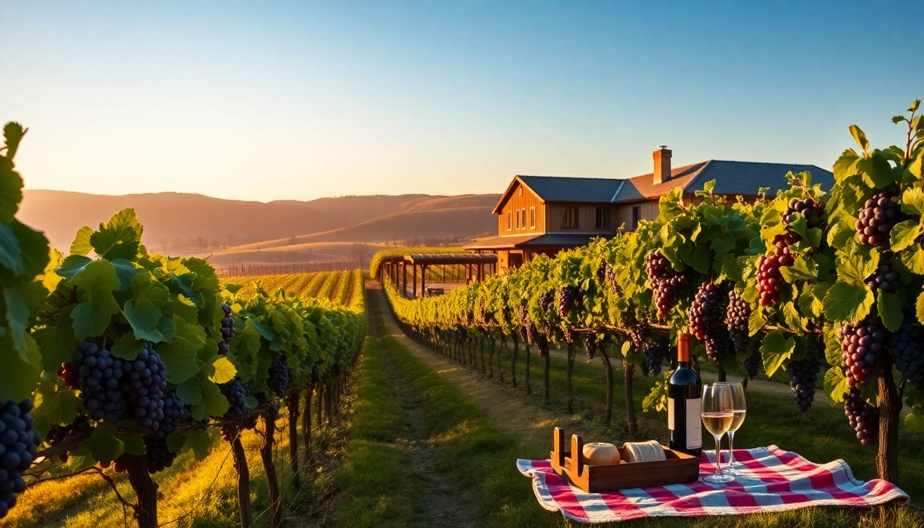 Capture the beauty of wineries in Clarksburg with lush vineyards and a rustic winery backdrop.