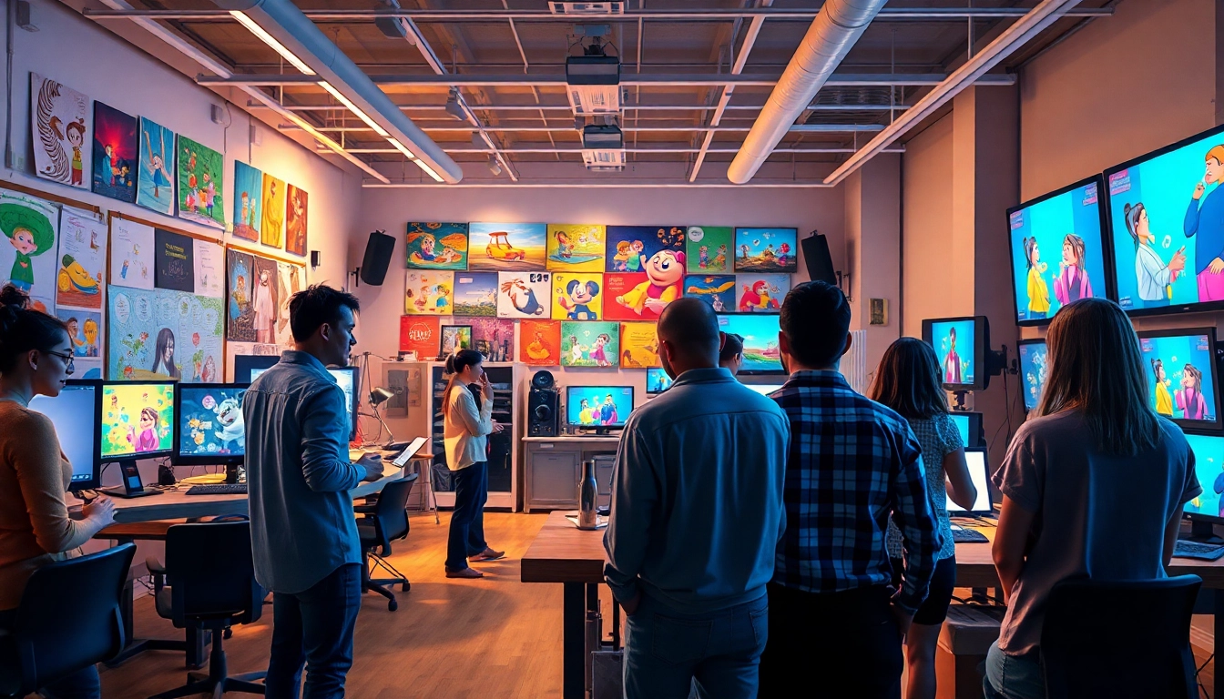 Animation Agency in einem kreativen Büro, das lebendige Animationen erschafft.