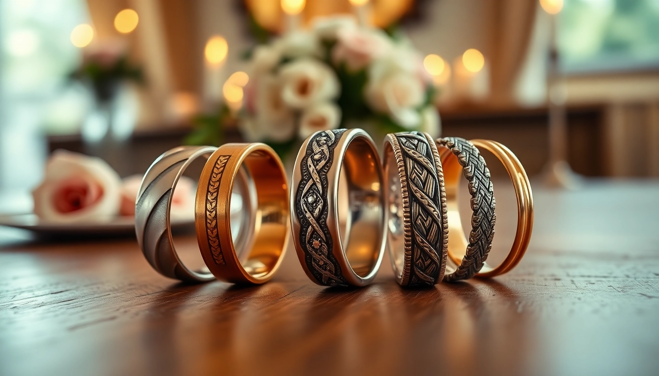 Showcasing unique wedding bands for men, highlighting fine craftsmanship and remarkable designs.