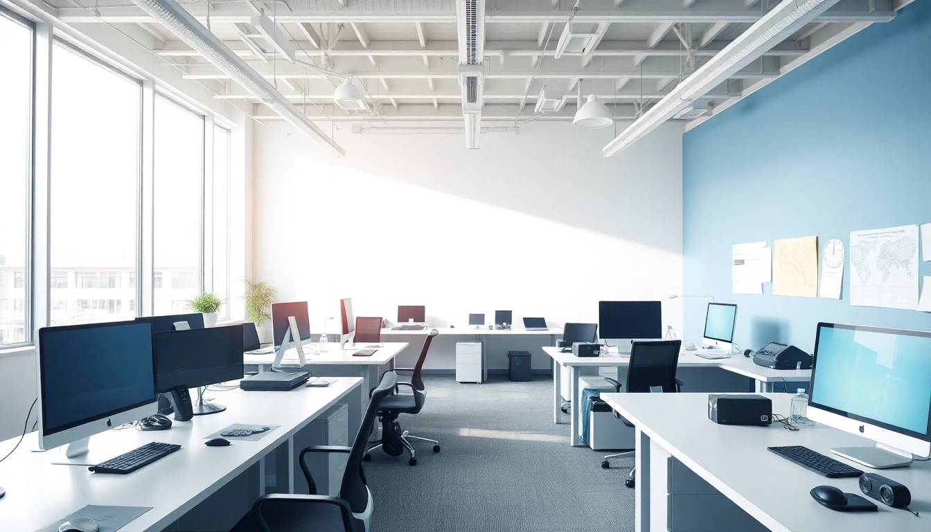 Visualizing an extended warranty company office space that reflects professionalism and reliability.