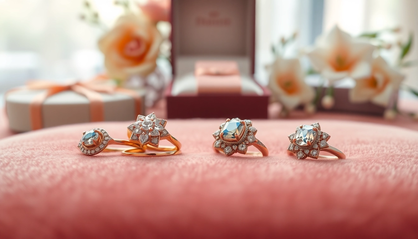 Showcasing stunning luxury rings against a plush backdrop for a sophisticated appeal.