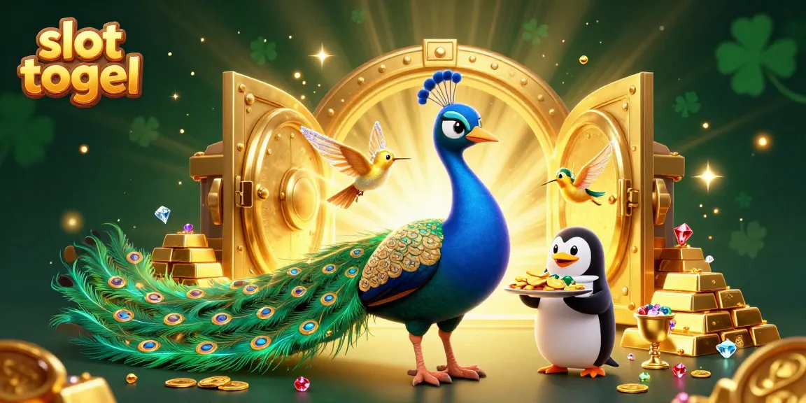 Experience the excitement of slot togel with vibrant characters and treasures in a dynamic casino scene.