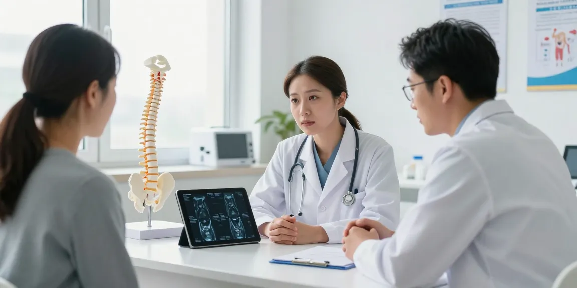Understanding Boyun fıtığı ameliyatı in a medical consultation environment with doctor and patient.