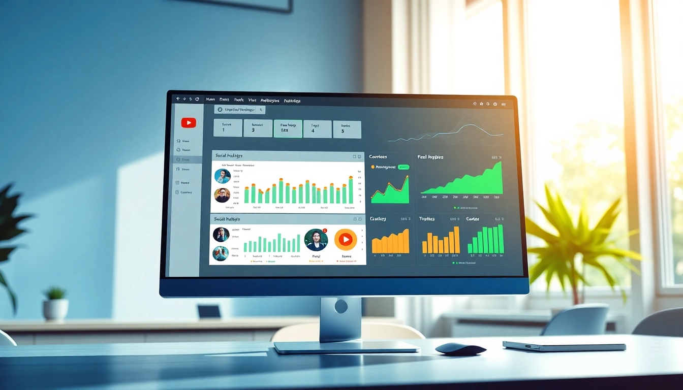 Engaging visuals of a youtube smm panel interface showcasing analytics and metrics.