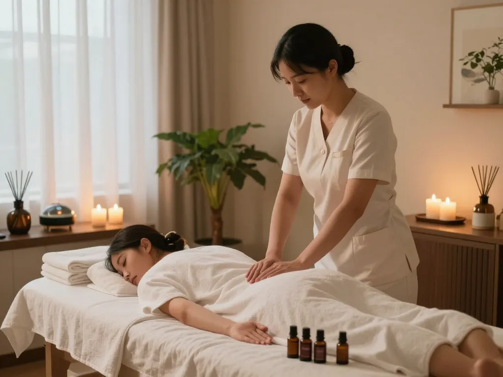 Serene spa environment for 강남스웨디시 massage with essential oils and calming ambiance.