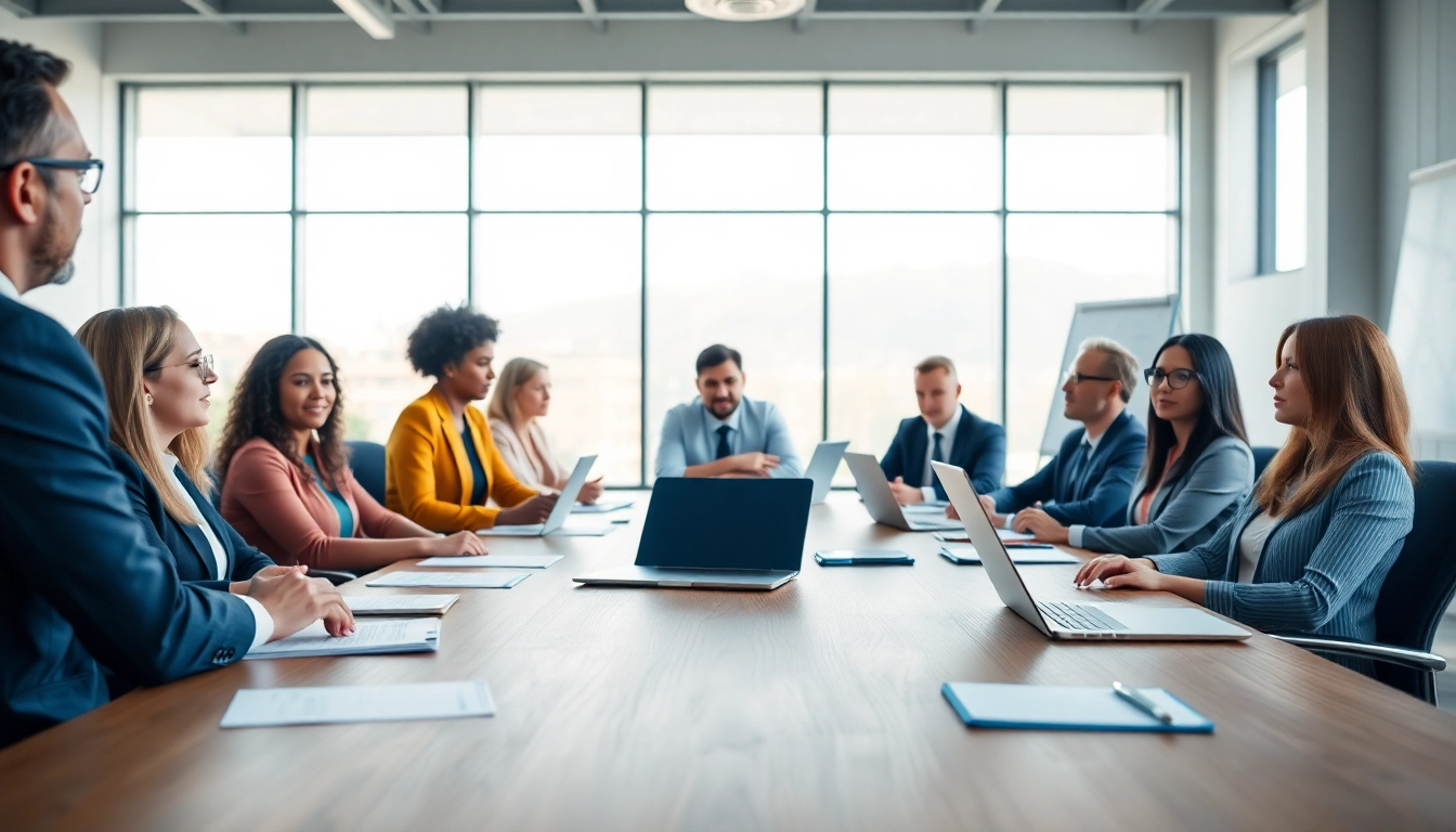 Discussing Federal and State contracts and grants in a modern office meeting.