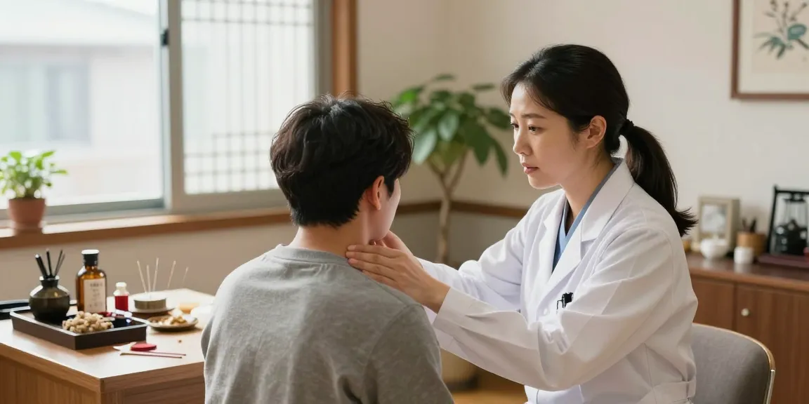수원교통사고한의원 offering personalized care and treatment, featuring a compassionate doctor in a welcoming clinic.
