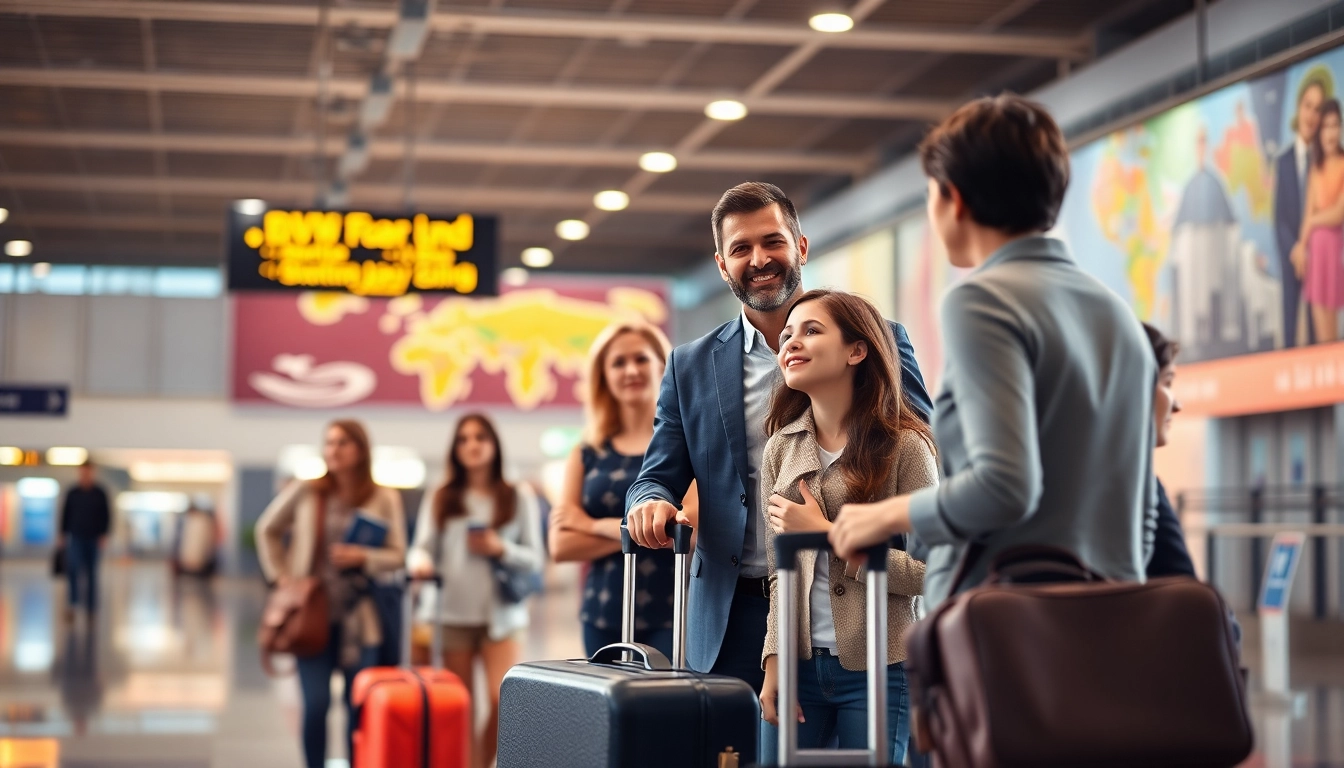 Offering reliable Private Airport Transfers, a driver helps a family at an airport terminal.