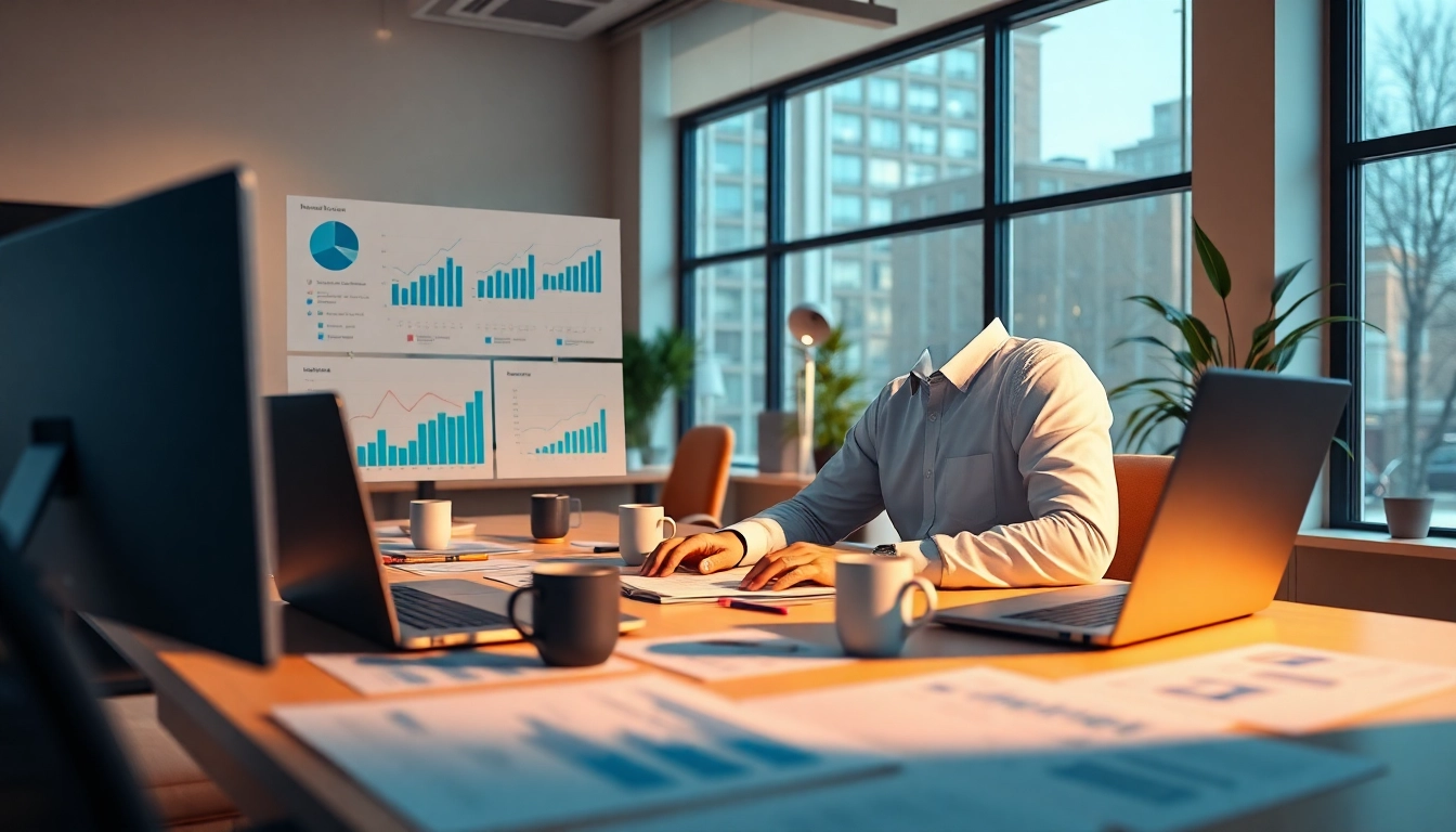 A data analyst leveraging AI for competitive intelligence in a bright, modern office.