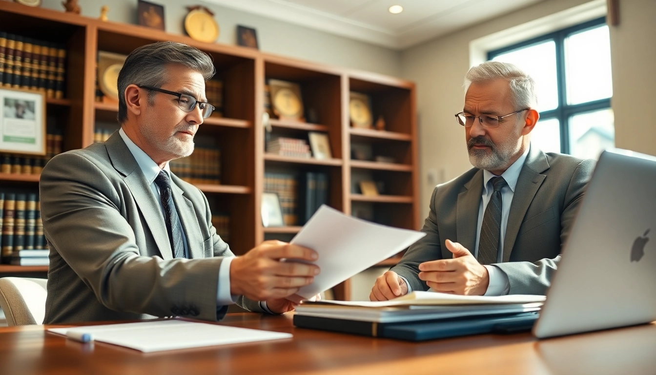 Consultation with Clearwater truck accident attorney in a modern law office, showcasing professionalism.