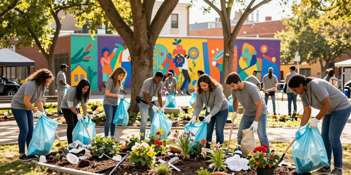Community engagement activities at https://factors.org.uk showcasing volunteers cleaning a park.