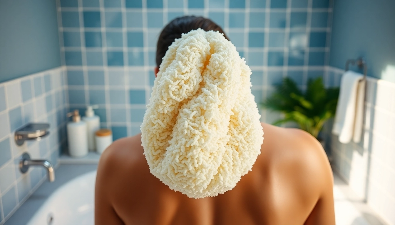 Using the best back loofah for a refreshing and relaxing bath experience.