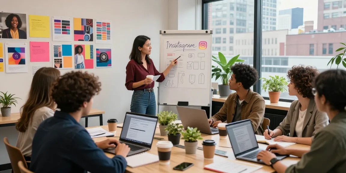 Build your brand in Instagram KL with a creative team strategizing innovative campaigns in a modern workspace.