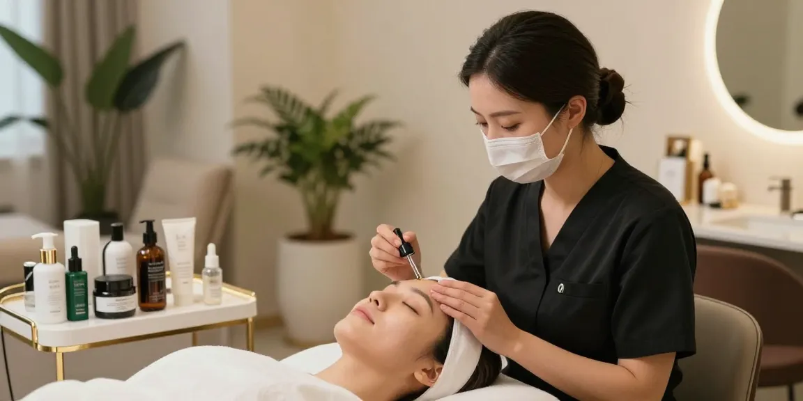Tratament profesional de îngrijire a pielii, cu produse skincare hrănitoare aplicate în timpul unei sesiuni relaxante la salon.