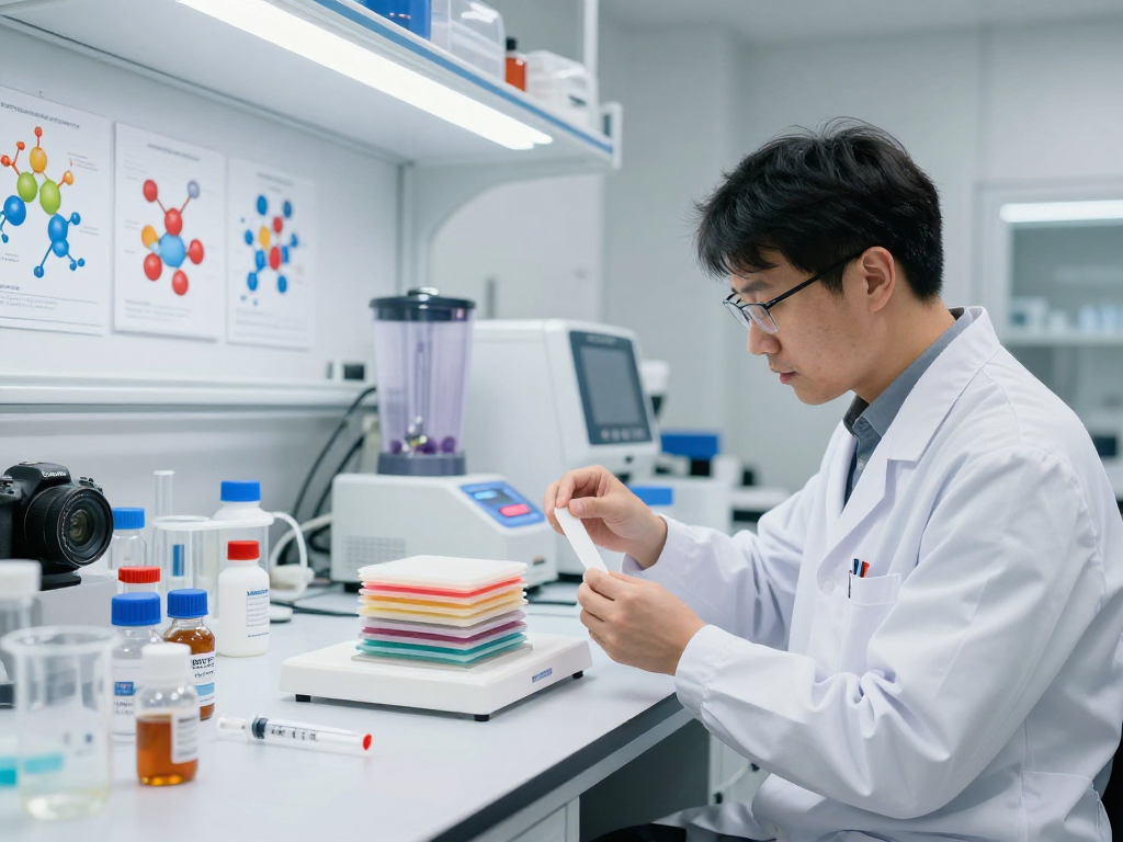 BPC 157 TB 500 Blend being formulated in a cutting-edge laboratory setting.