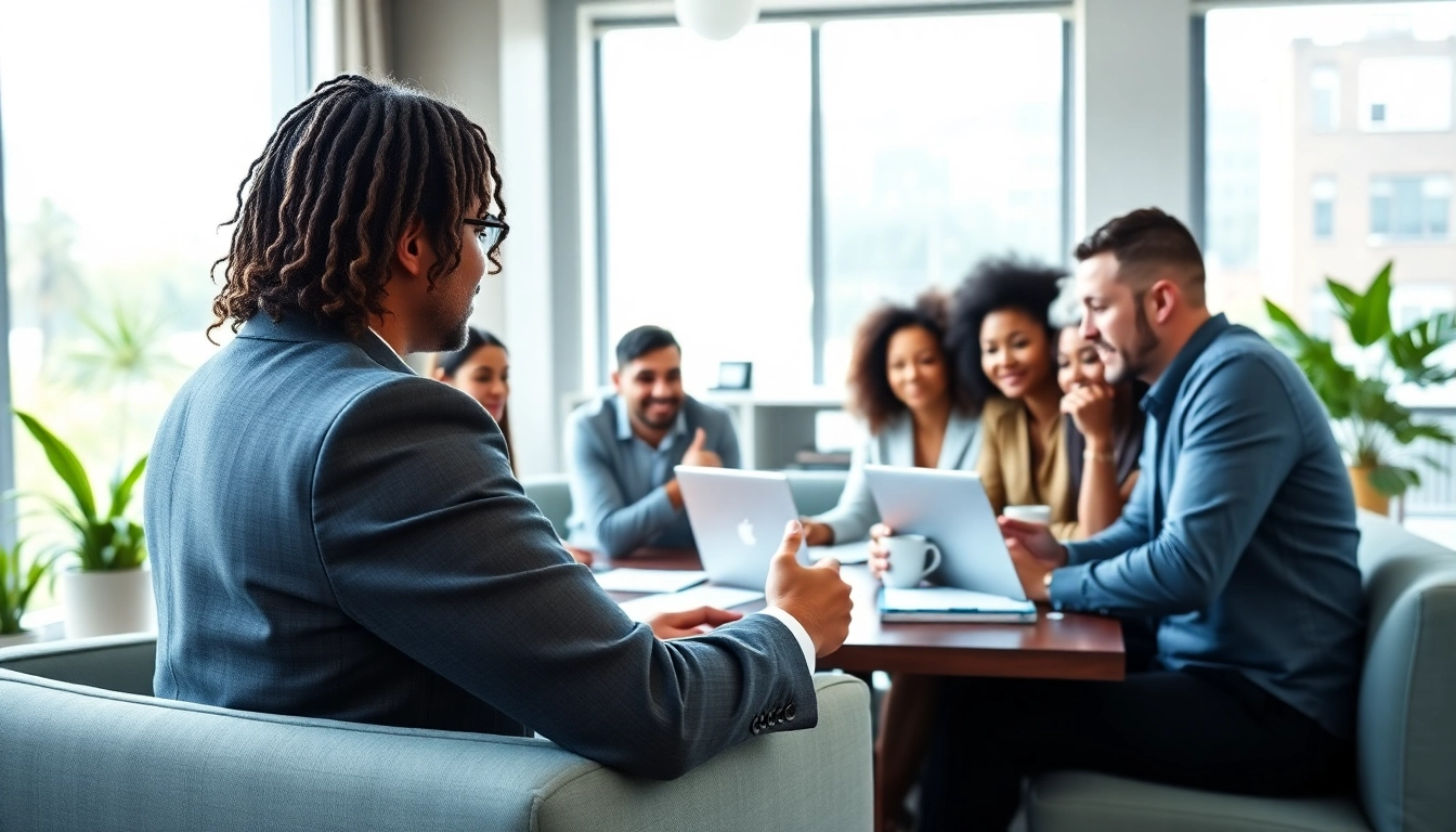 Engaging small business jobs teamwork in a modern office with diverse employees.
