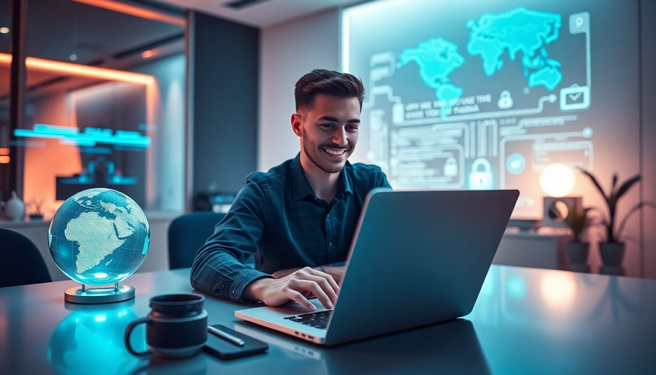使用快连 VPN 的用户在现代工作空间中享受无缝全球连接与在线隐私。