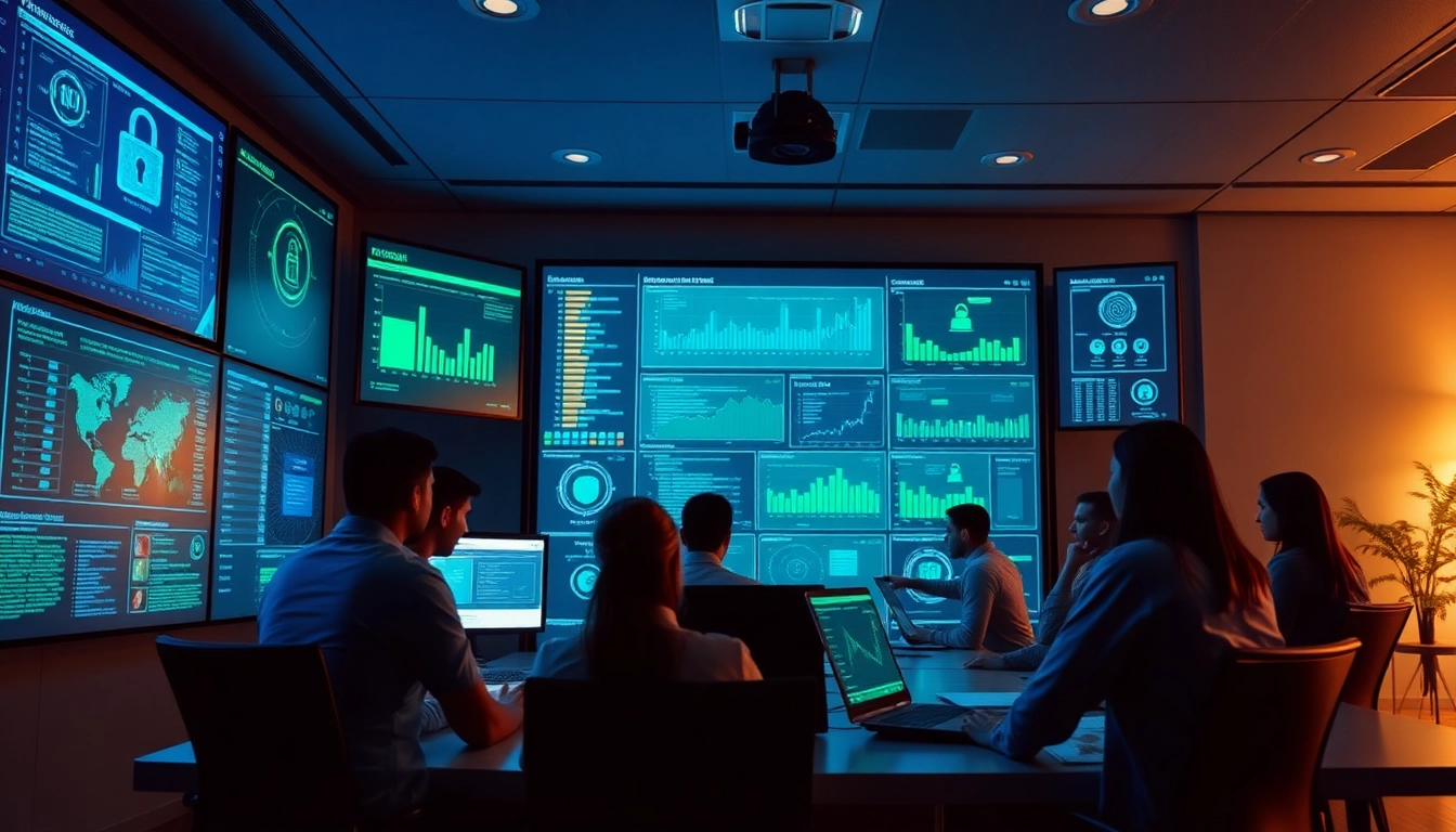 Cyber Threat Protection Tampa operations center showcasing experts analyzing real-time security data.