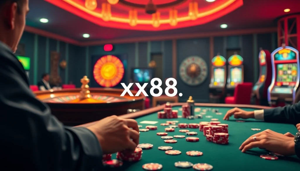 Explore the thrill of winning at https://xx88.bar/ with poker chips and vibrant cards on the table.