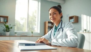 Promote Health by showcasing a professional in a calming wellness office.