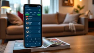 Showcasing the best sports betting apps India on a smartphone amid a cozy sports-themed atmosphere
