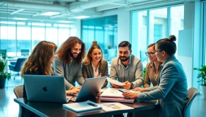 Elevate your strategies with Good Wolf Marketing team engaged in brainstorming session.