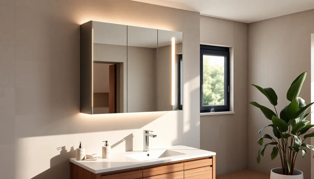 Der sonni Spiegelschrank mit elegantem Design strahlt modernes Licht und Funktionalität aus.