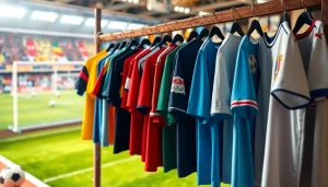 Shop the latest discount football shirts showcasing vibrant collections and team colors.