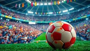 해외축구중계 중인 축구 경기장에서 열광하는 팬들 모습