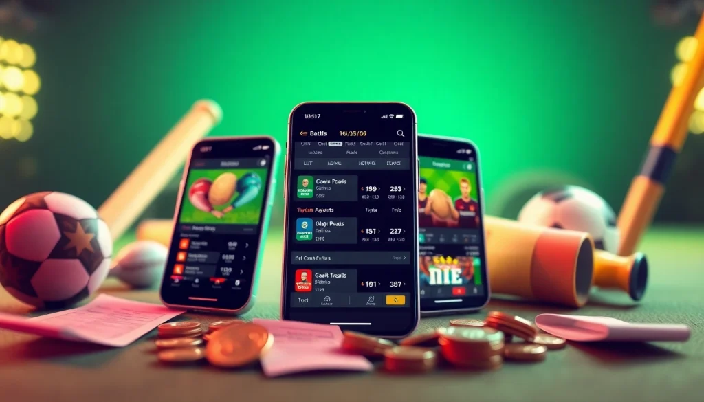 Showcase best sports betting apps India featuring engaging graphics and mobile interface