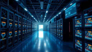 High-performance ASIC miners in a modern bitcoin mining facility showcasing cutting-edge technology