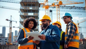Manhattan General Contractor directing a construction crew on site, showcasing teamwork and professionalism.