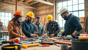 Construction trade schools in texas showcase students actively participating in hands-on training.