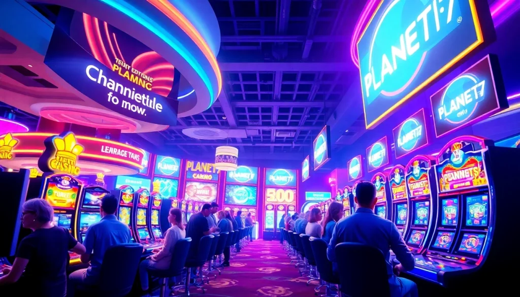 Menampilkan pengalaman bermain PLANET77 game dengan pemain yang berinteraksi di kasino virtual.