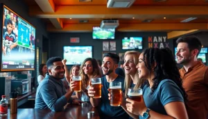 Celebrate the excitement of Georgia sports betting with fans enjoying a lively atmosphere.