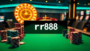 Experience the exciting rr88 link as you bet at a vibrant casino table with poker chips.