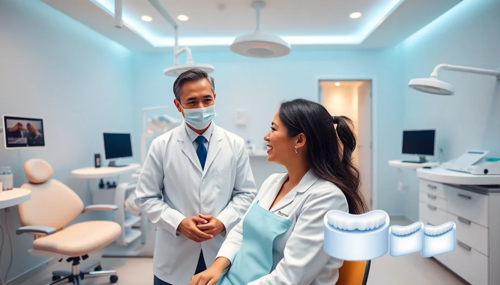 Invisalign treatment in Kuala Lumpur showcased in a modern dental clinic with a friendly dentist and advanced orthodontic care.