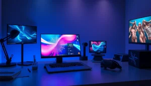 Innovative workspace showcasing NSFW AI image generation technology and art.