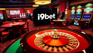 Experience luxury gaming at i9bet with vibrant casino tables, thrilling roulette wheels, and engaging players.