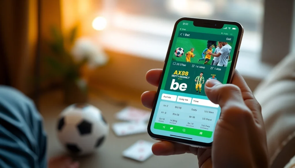 Minh họa trực quan giao diện ứng dụng cá cược AX88 trên di động, thể hiện các tùy chọn cá cược linh hoạt.