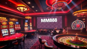 Experience thrilling gameplay at MM88 with vibrant casino tables and engaging slot machines.