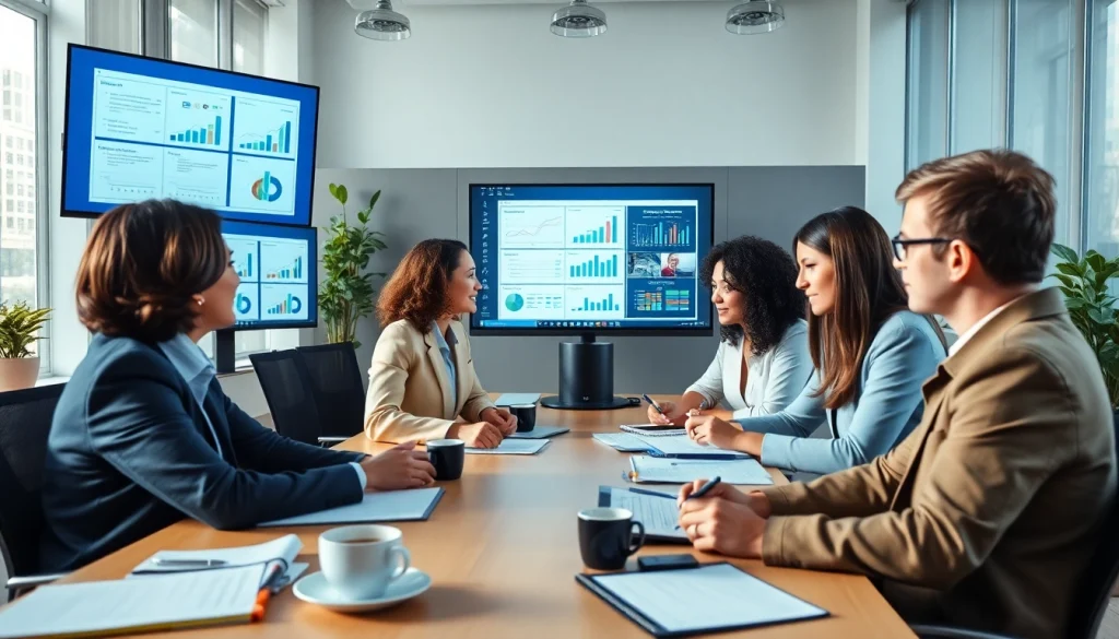 在现代办公室使用 WPS Office 软件进行协作，wps官网，展现团队协作与生产力。