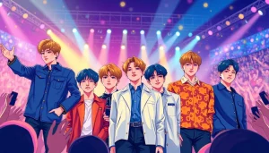 BTS members performing live, showcasing unique styles and energy during a concert.