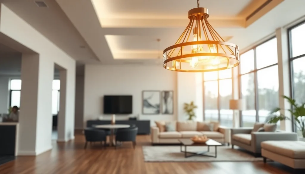 Sleek illumination adorning a modern interior space with elegant lighting fixtures.