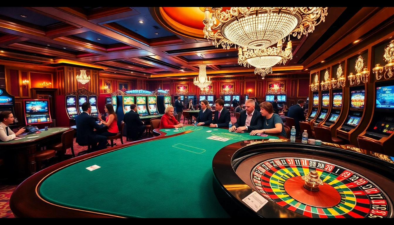 Découvrez l'excitation du casino en ligne France avec des tables de jeu vibrantes et des joueurs animés.