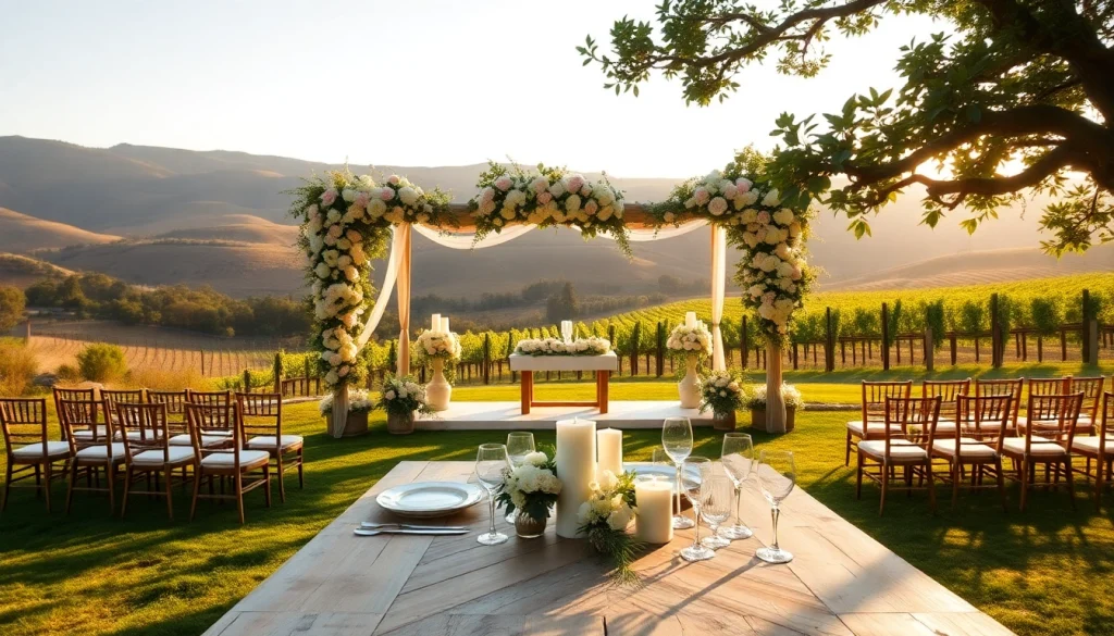 Capture of a romantic wedding in Northern California wedding venues with scenic landscapes and elegant decor.