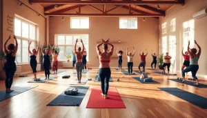 さまざまな参加者が穏やかな環境でホットヨガを楽しんでいるスタジオの雰囲気を強調したホットヨガ おすすめ。